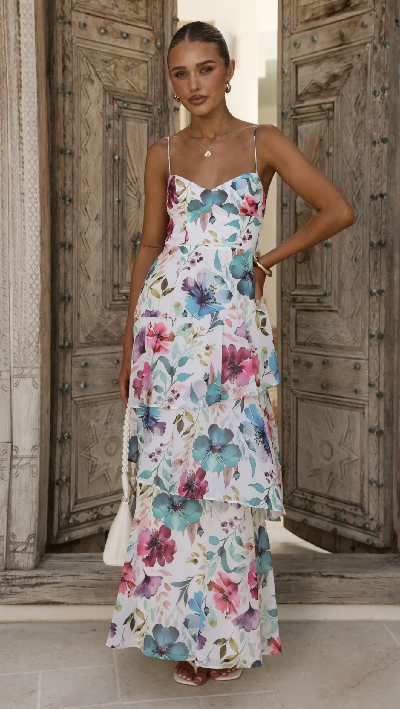 Ami Maxi Dress - Blue/Pink Floral sold by Billy J product image thumbnail 4