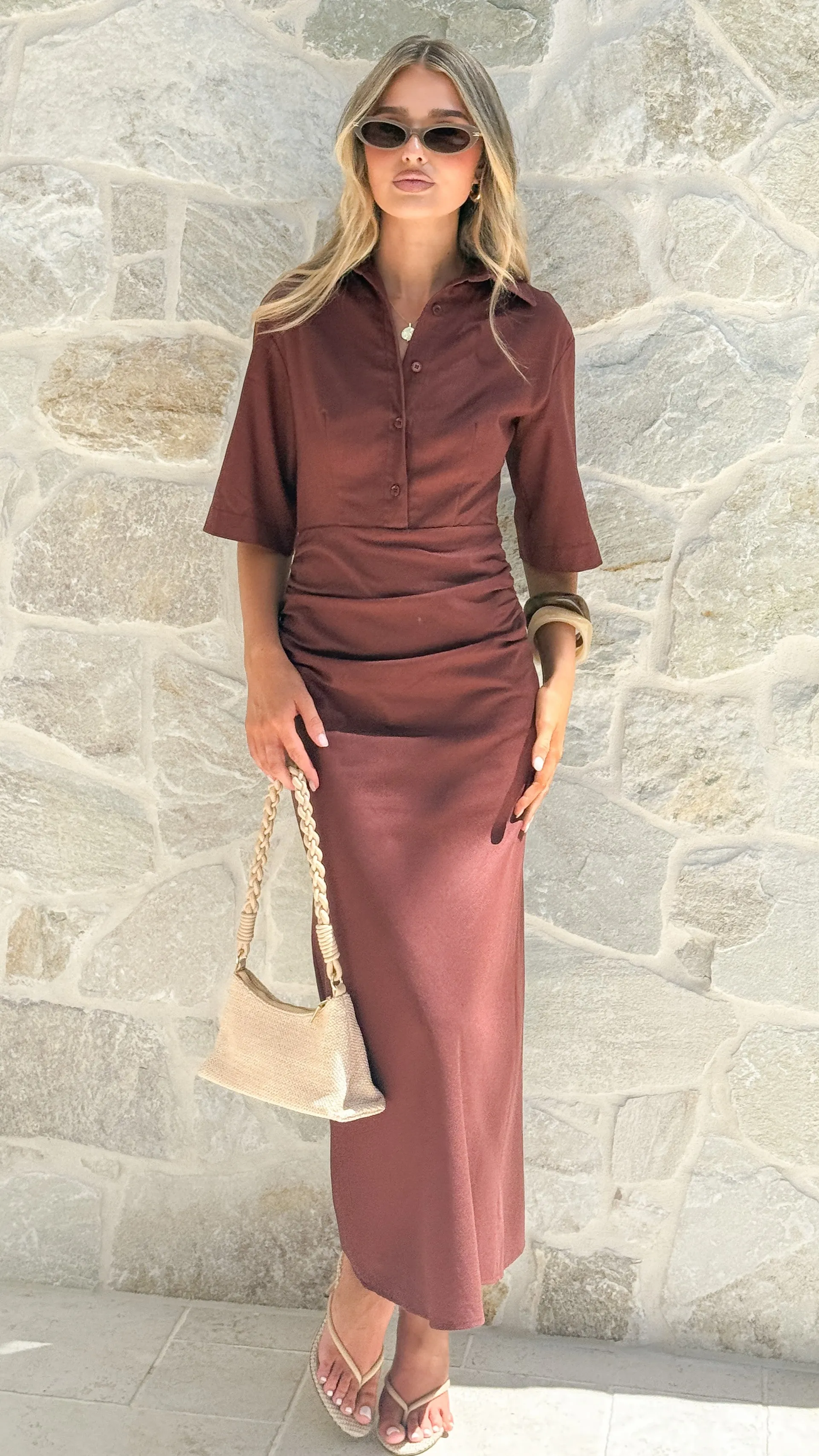 Sydney Maxi Dress - Chocolate sold by Billy J product image thumbnail 5