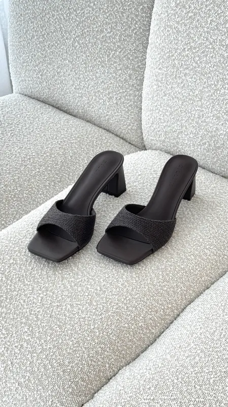 Freda Heel - Chocolate Raffia made by Billini