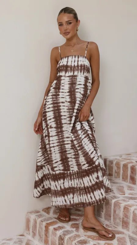 Marcel Maxi Dress - Chocolate Tie Dye made by Billy J