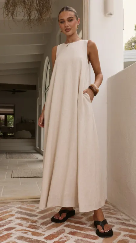 Mylah Maxi Dress - Natural made by Billy J