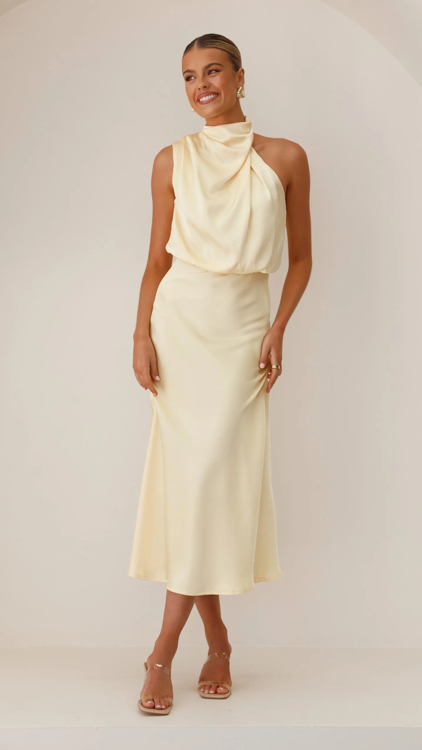 Esther Maxi Dress - Lemon sold by Billy J