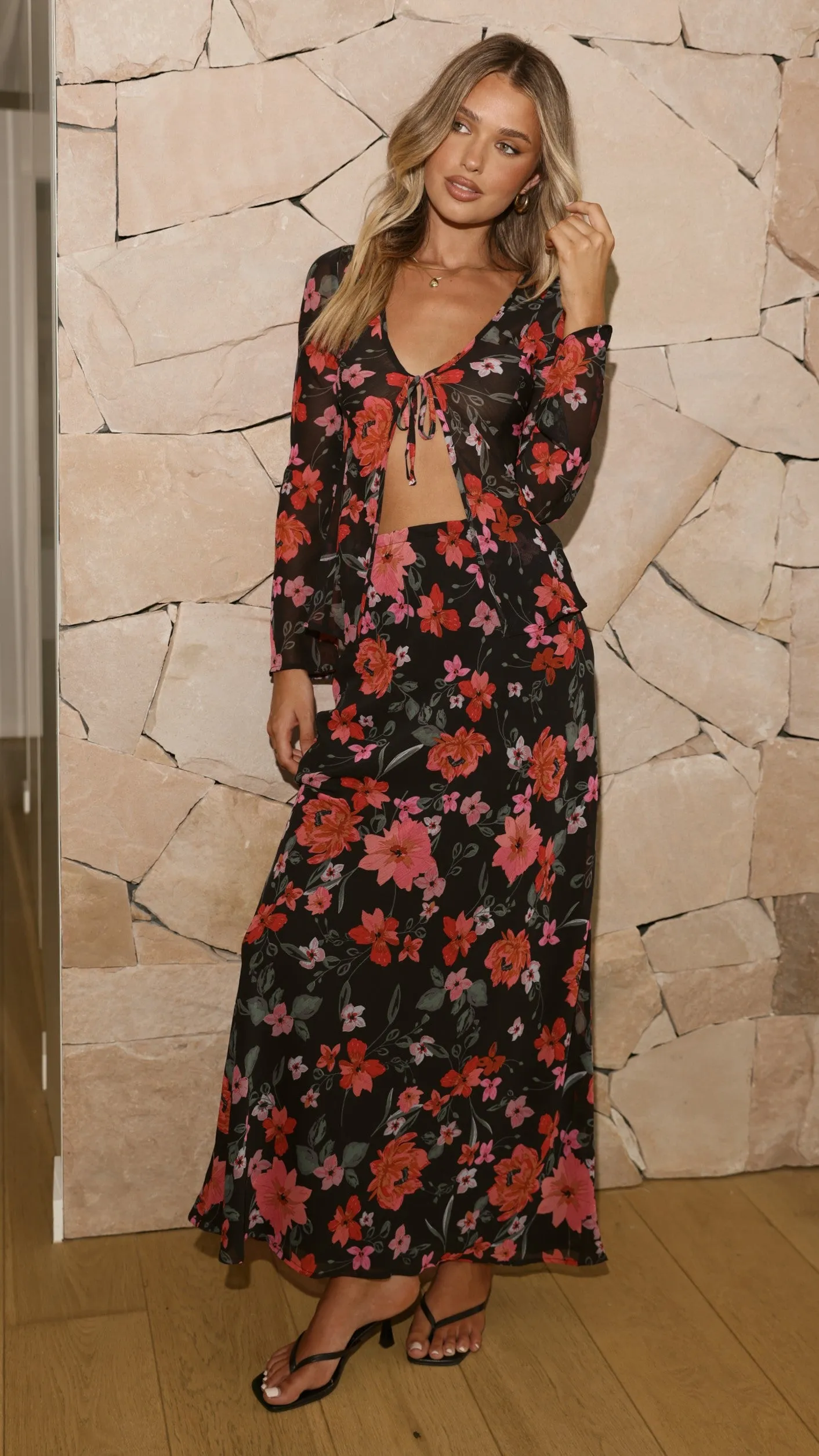 Flo Maxi Skirt - Dark Floral sold by Billy J