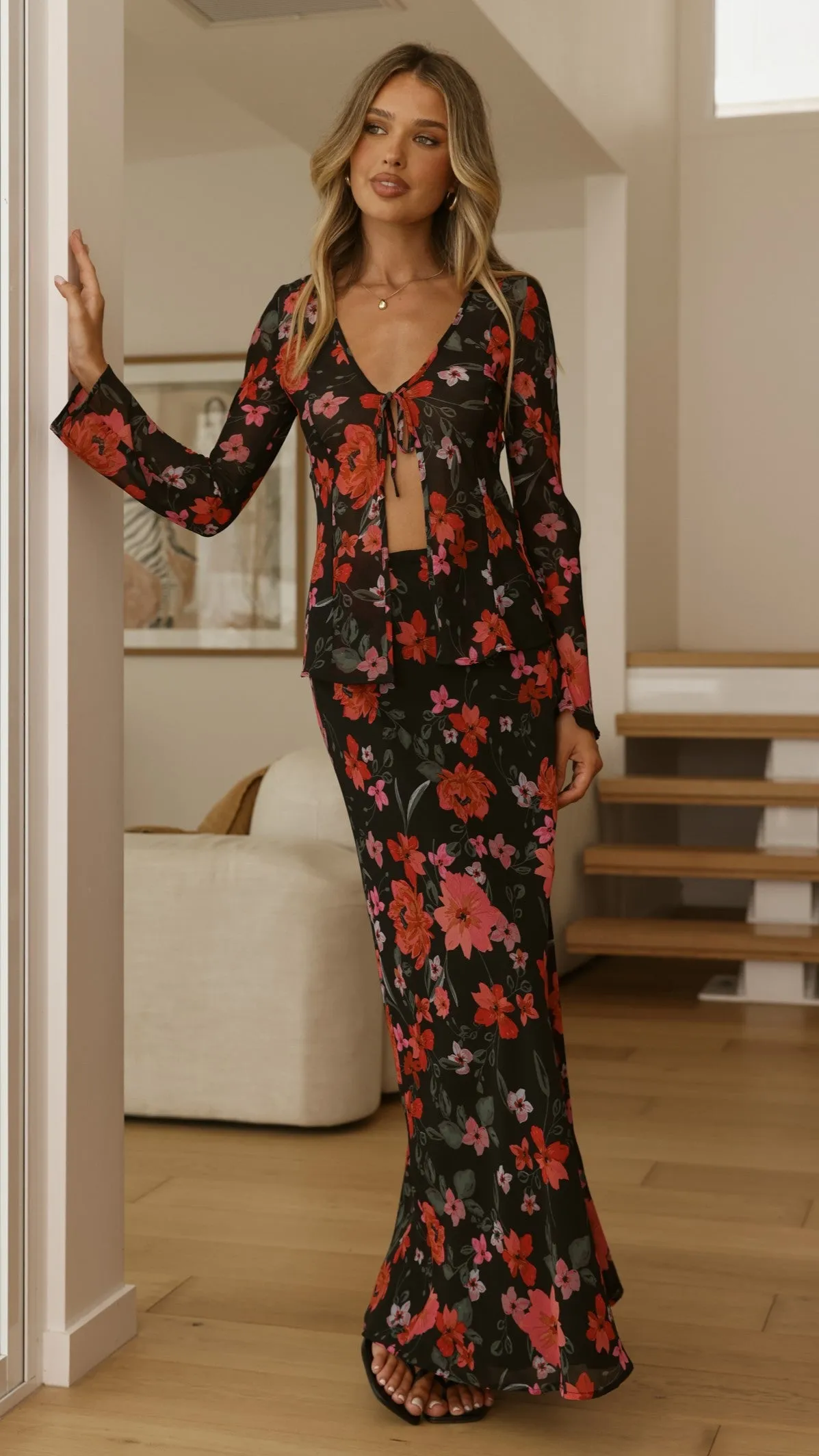 Flo Maxi Skirt - Dark Floral sold by Billy J product image thumbnail 4