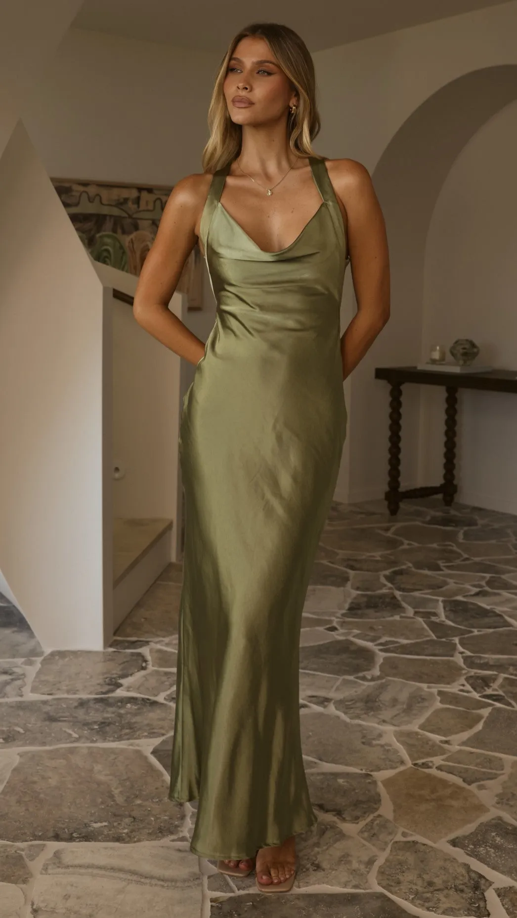 Eva Maxi Dress - Olive sold by Billy J product image thumbnail 5