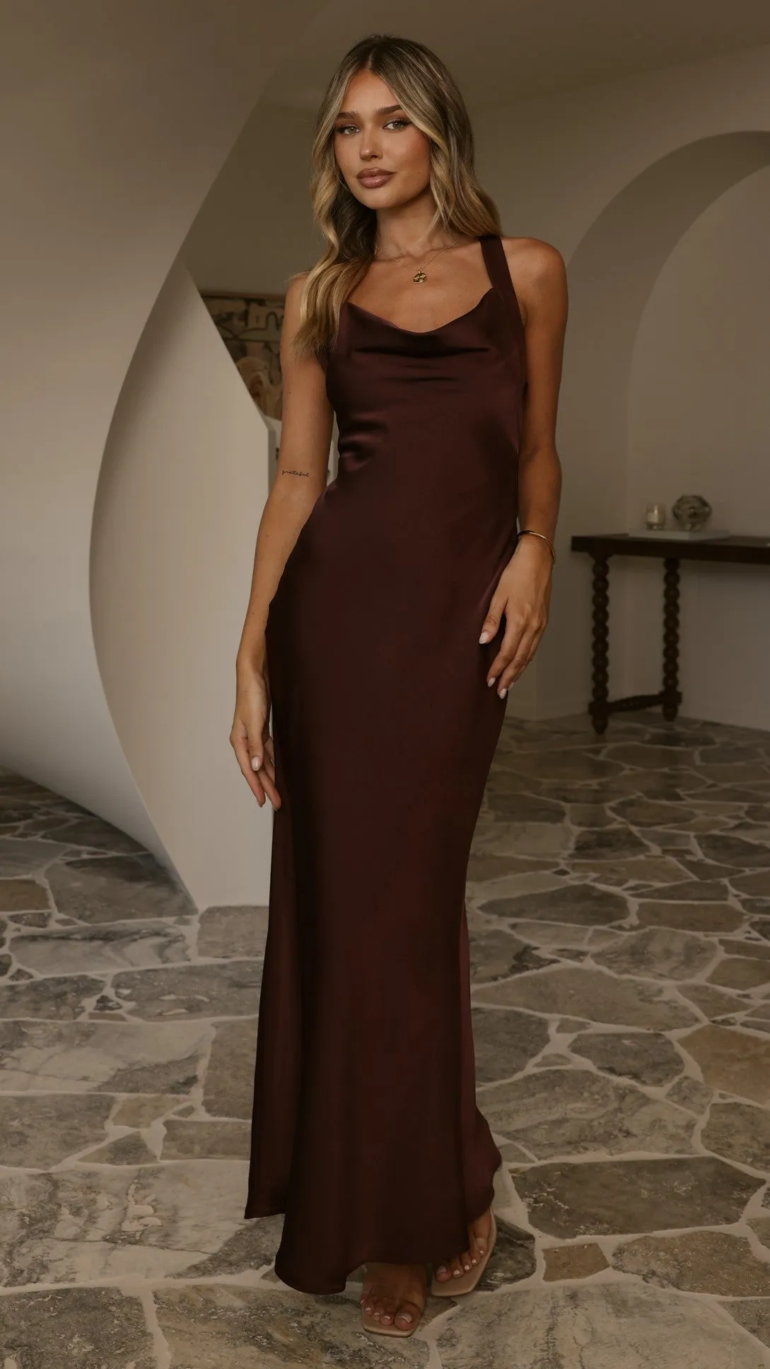 Eva Maxi Dress - Chocolate sold by Billy J