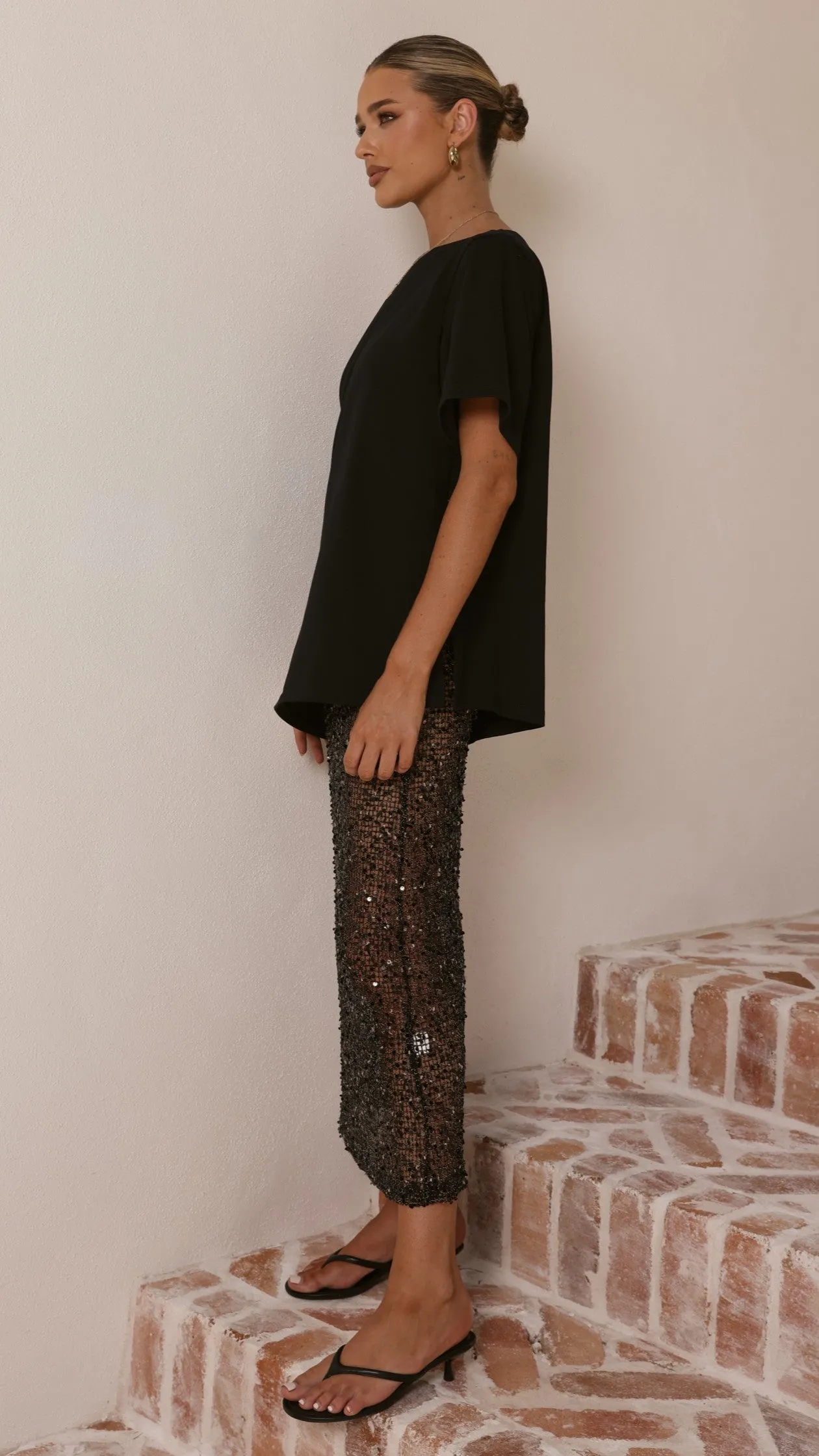 Verlo Sequins Maxi Skirt - Black sold by Billy J product image thumbnail 5