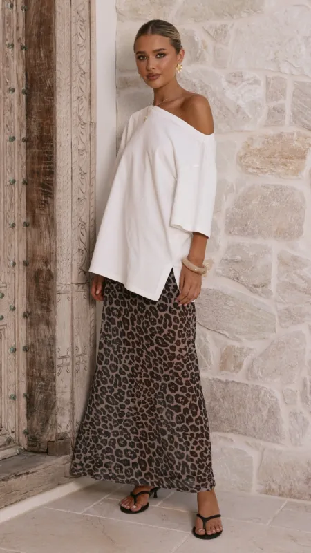 Onella Semi Sheer Maxi Skirt - Leopard Print made by Billy J