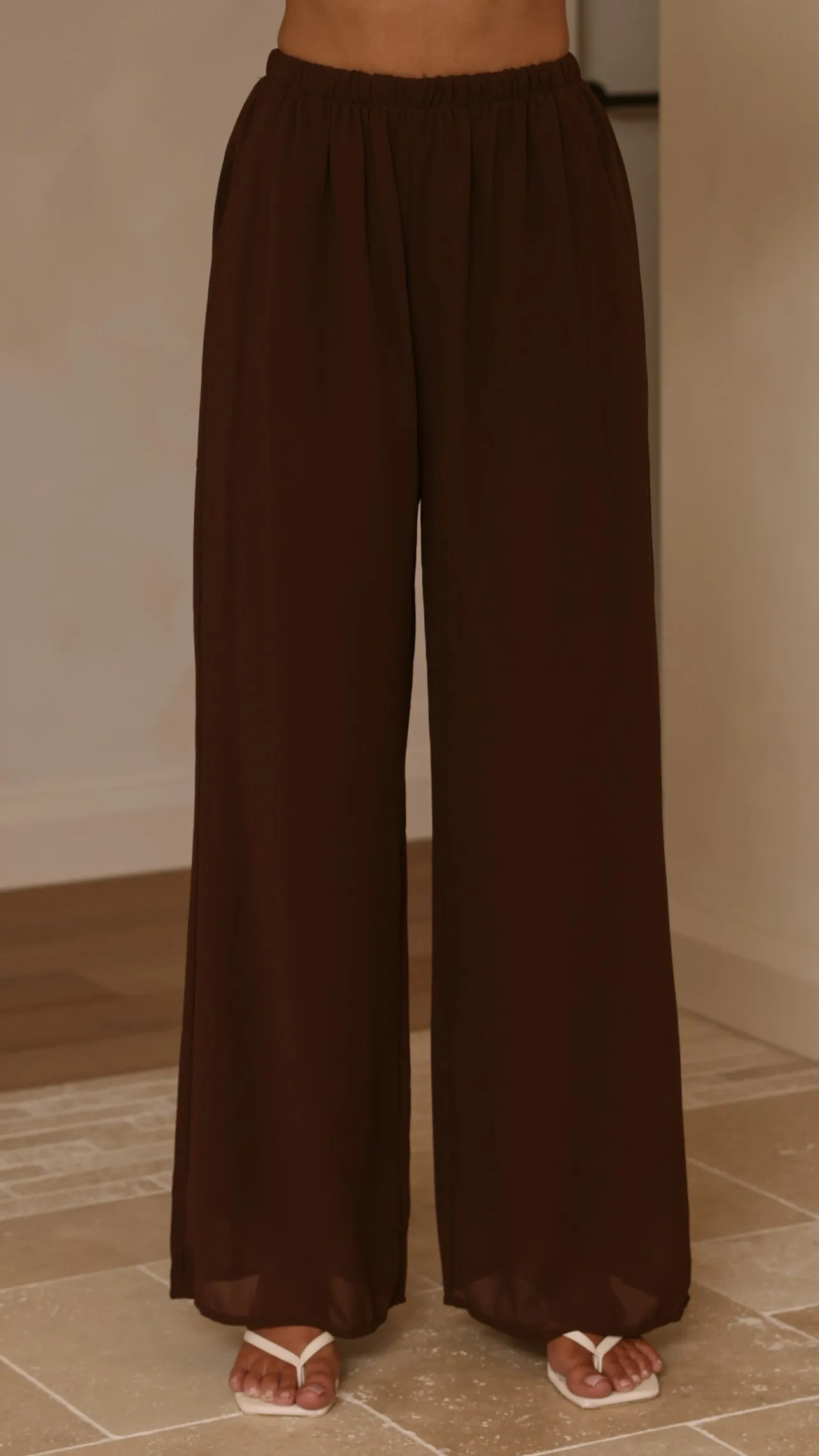Zabrina Semi Sheer Strapless Top and Pants Set - Chocolate sold by Billy J product image thumbnail 4