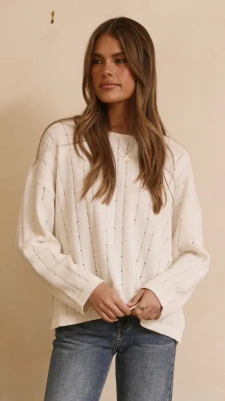 Mia Long Sleeve Top - White made by Billy J