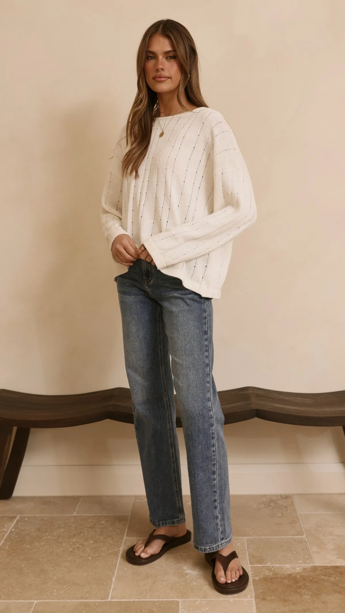 Mia Long Sleeve Top - White sold by Billy J product image thumbnail 5