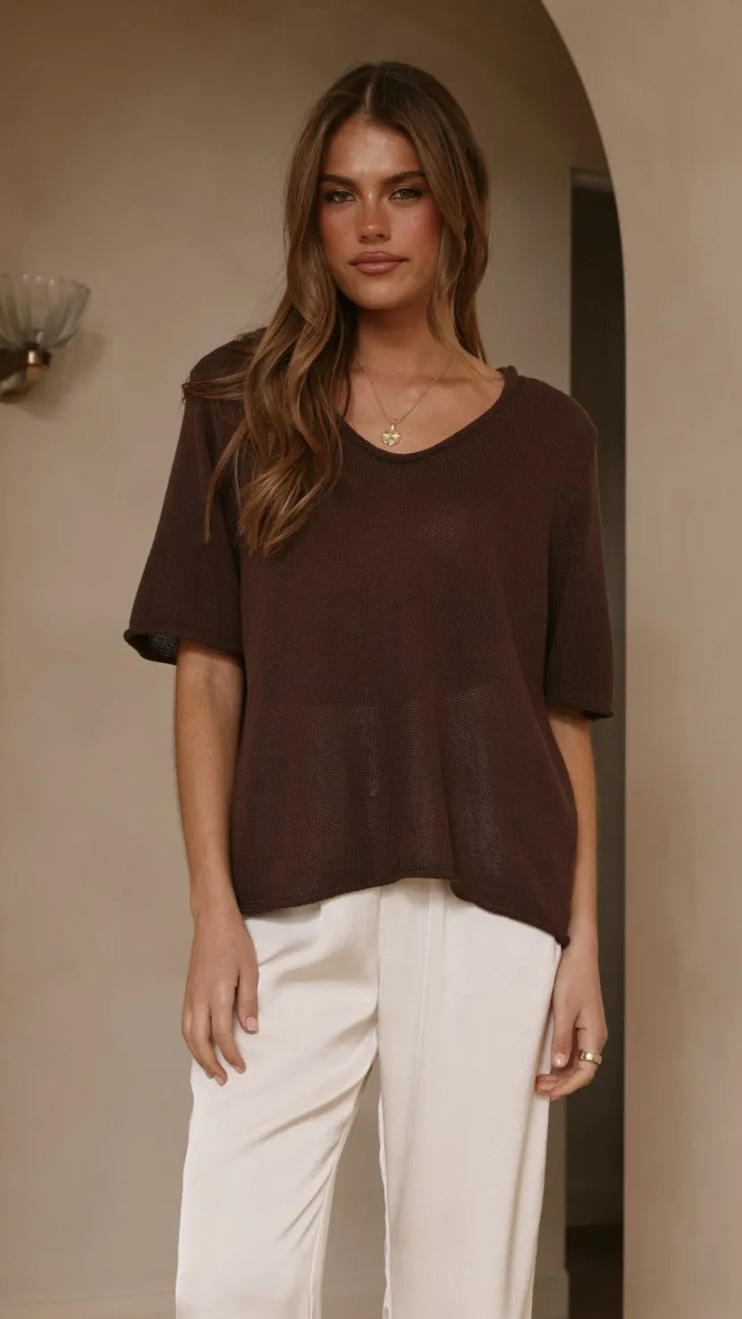 Spring Scoop Neck Tee - Chocolate sold by Billy J product image thumbnail 2