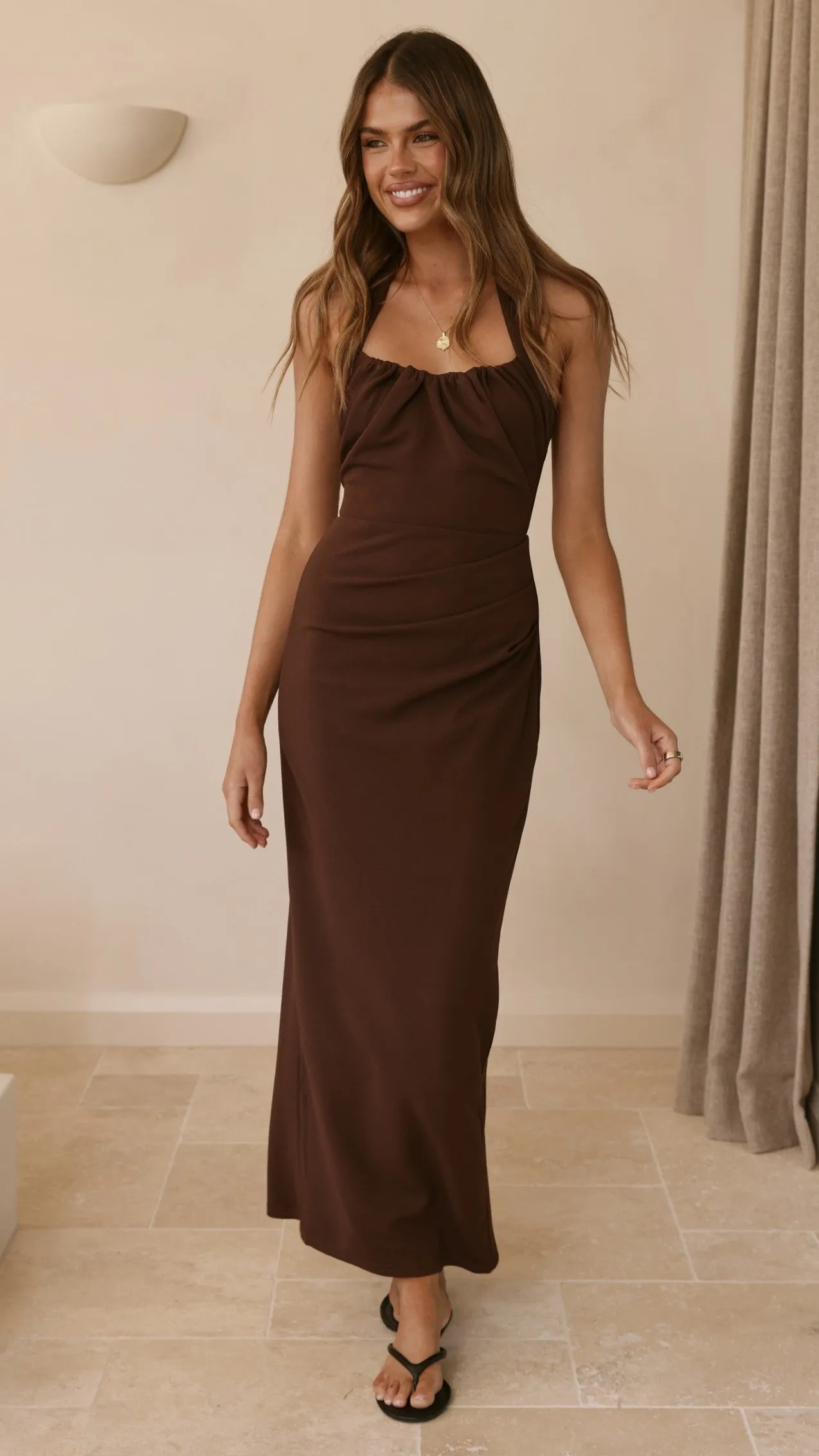 Dita Maxi Dress - Chocolate sold by Billy J product image thumbnail 3