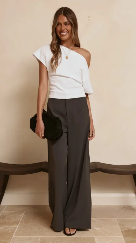 Maeva Tailored Pants - Charcoal made by Billy J