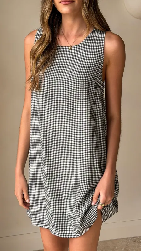 Zoelyn Mini Dress - Black Gingham made by Billy J