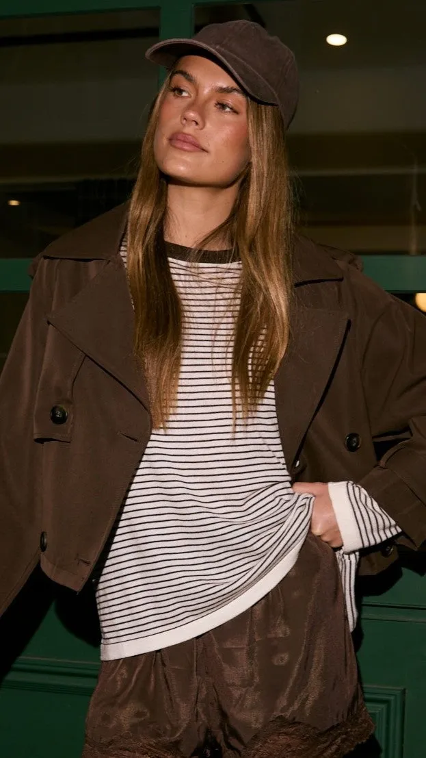 Ishana Long Sleeve Top - Cream Stripe sold by Billy J product image thumbnail 2