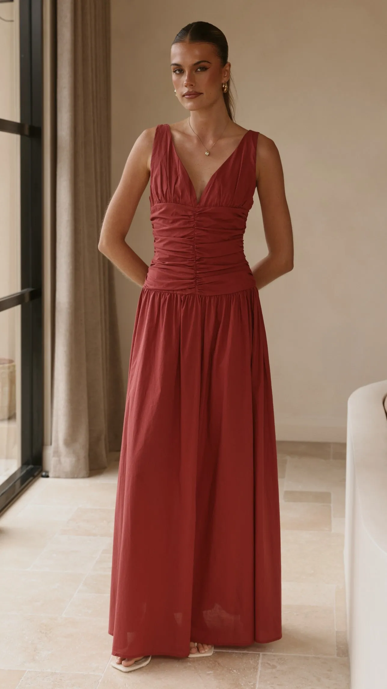 Sanya Maxi Dress - Burgundy sold by Billy J