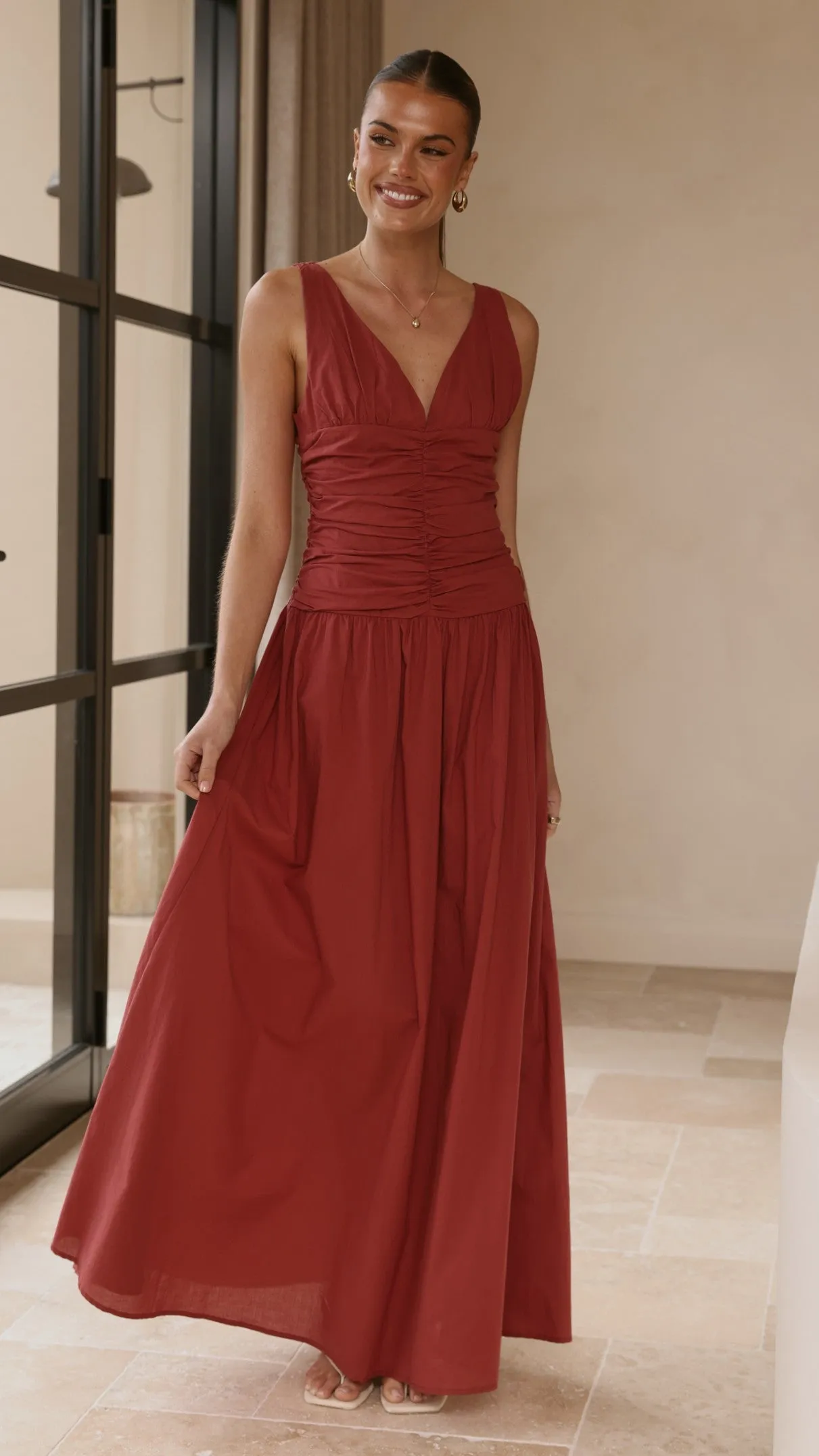 Sanya Maxi Dress - Burgundy sold by Billy J product image thumbnail 3