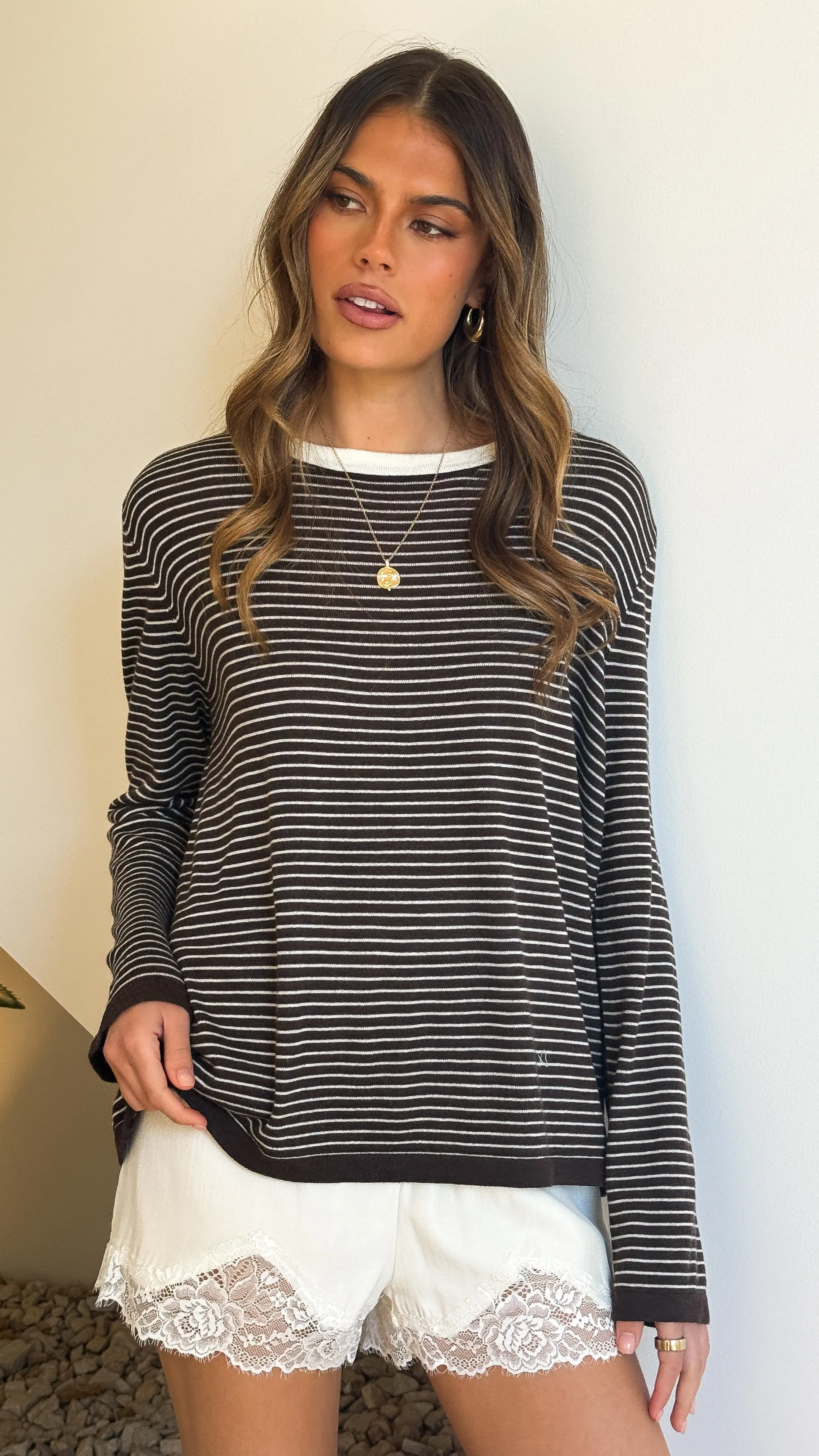 Ishana Long Sleeve Top - Brown Stripe sold by Billy J product image thumbnail 4