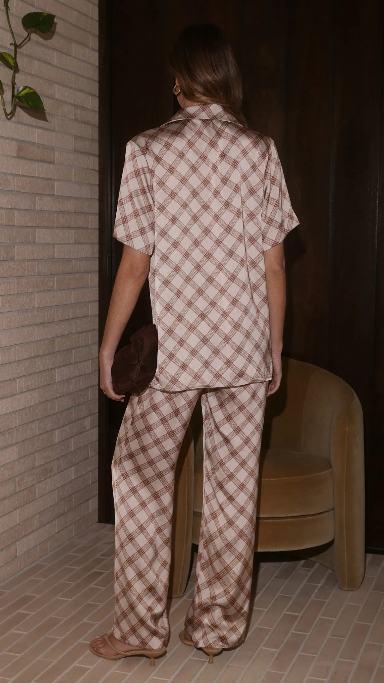 Imogen Button Shirt - Brown Plaid sold by Billy J product image thumbnail 2
