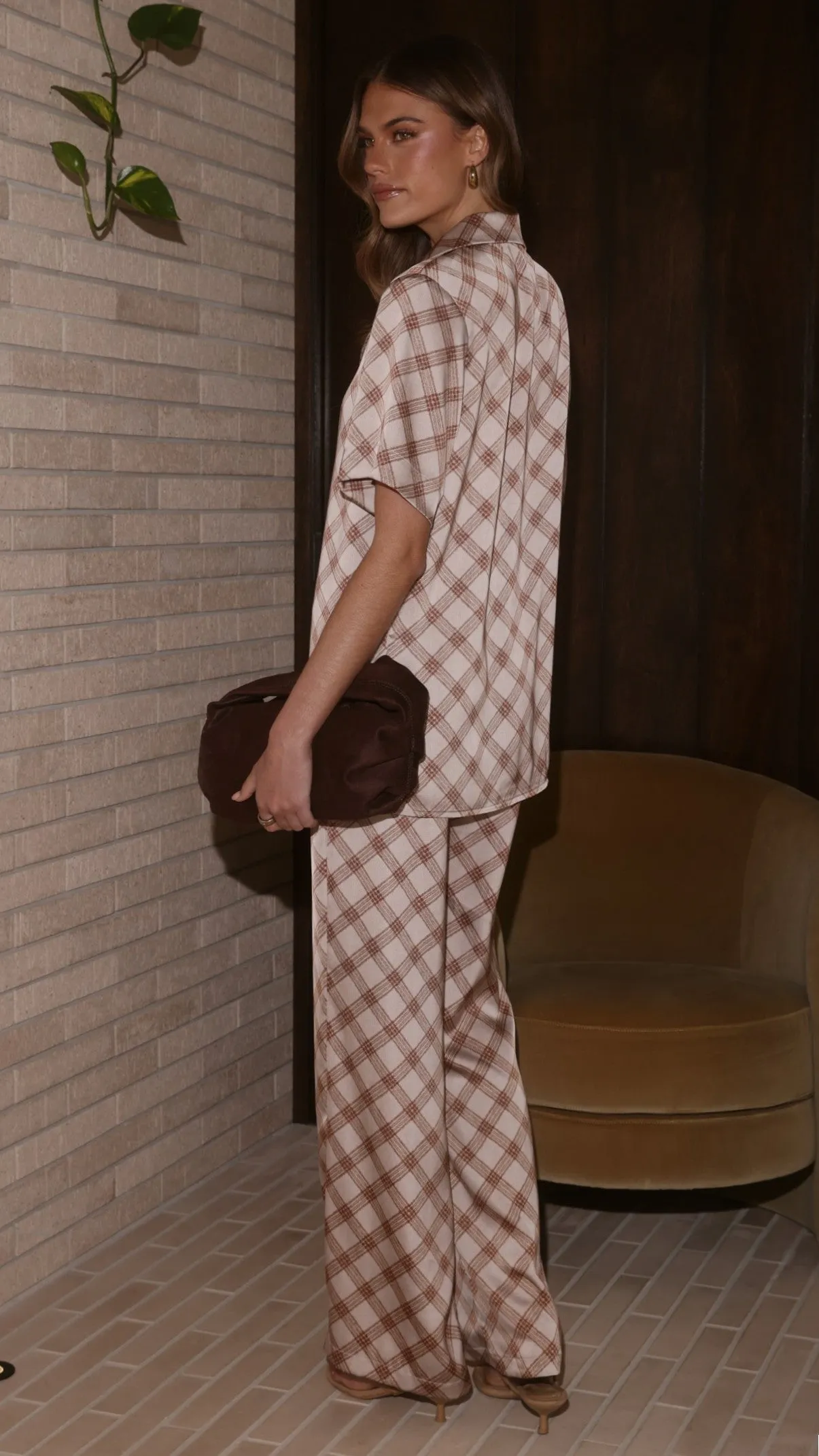 Imogen Button Shirt - Brown Plaid sold by Billy J product image thumbnail 4