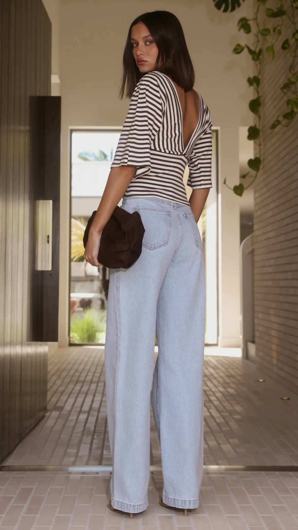 Callie Top - Brown/White Stripe sold by Billy J product image thumbnail 2