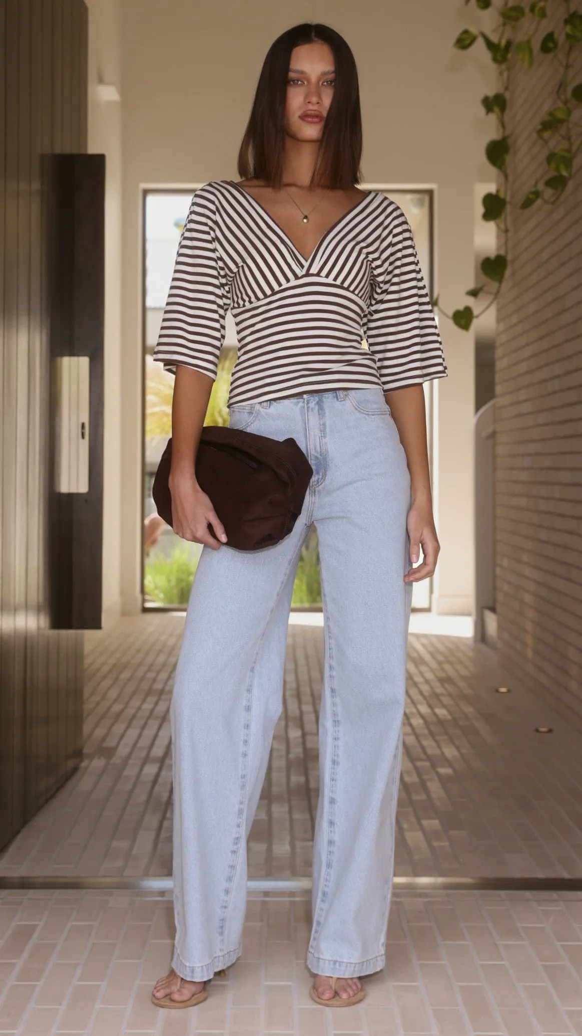 Callie Top - Brown/White Stripe sold by Billy J product image thumbnail 4