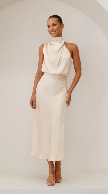 Esther Maxi Dress - Soft Gold made by Billy J