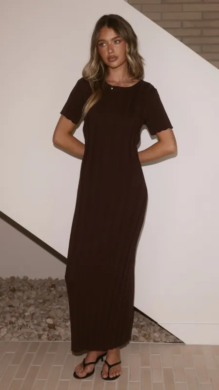 Mari Maxi Dress - Chocolate made by Billy J