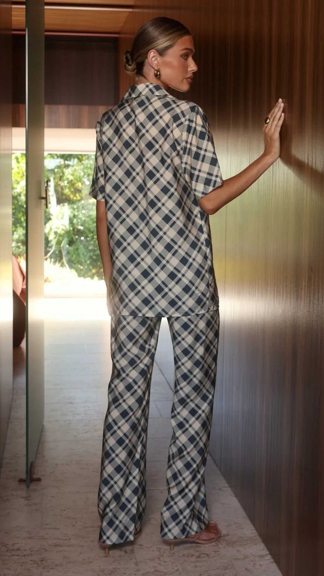 Imogen Button Shirt - Blue/Cream Plaid sold by Billy J product image thumbnail 2