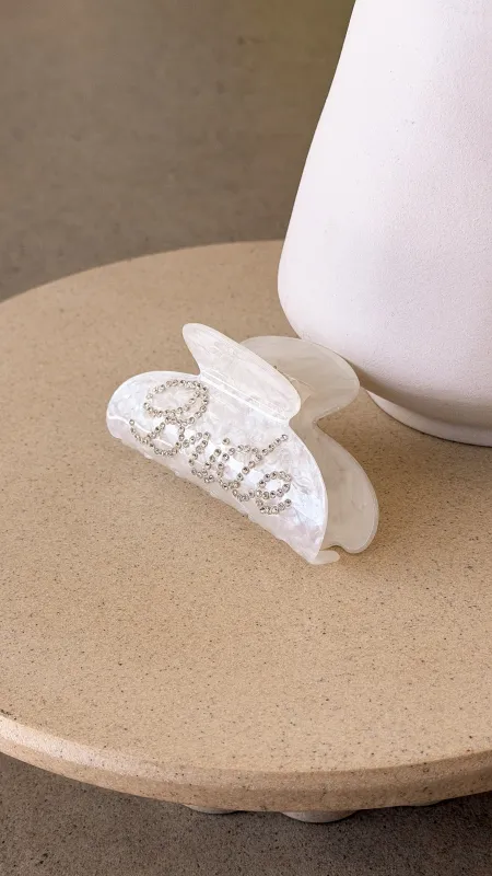 Bride Diamante Hairclip - White made by Billy J