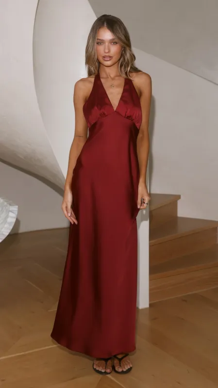 Harlow Maxi Dress - Wine made by Billy J