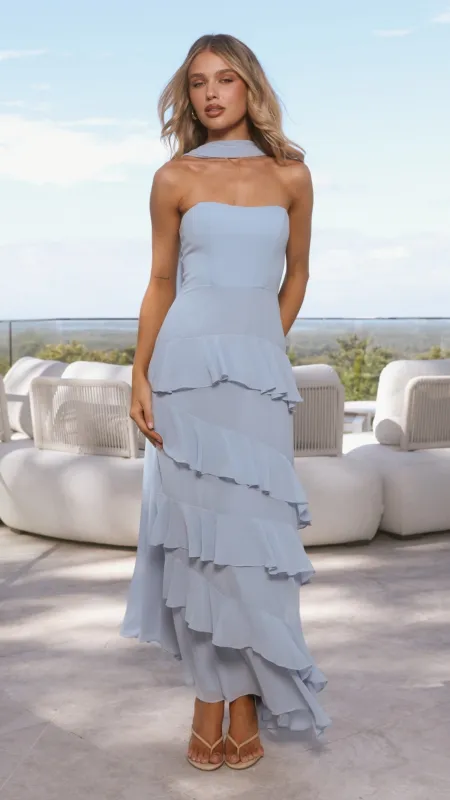 Flora Maxi Dress - Blue made by Billy J