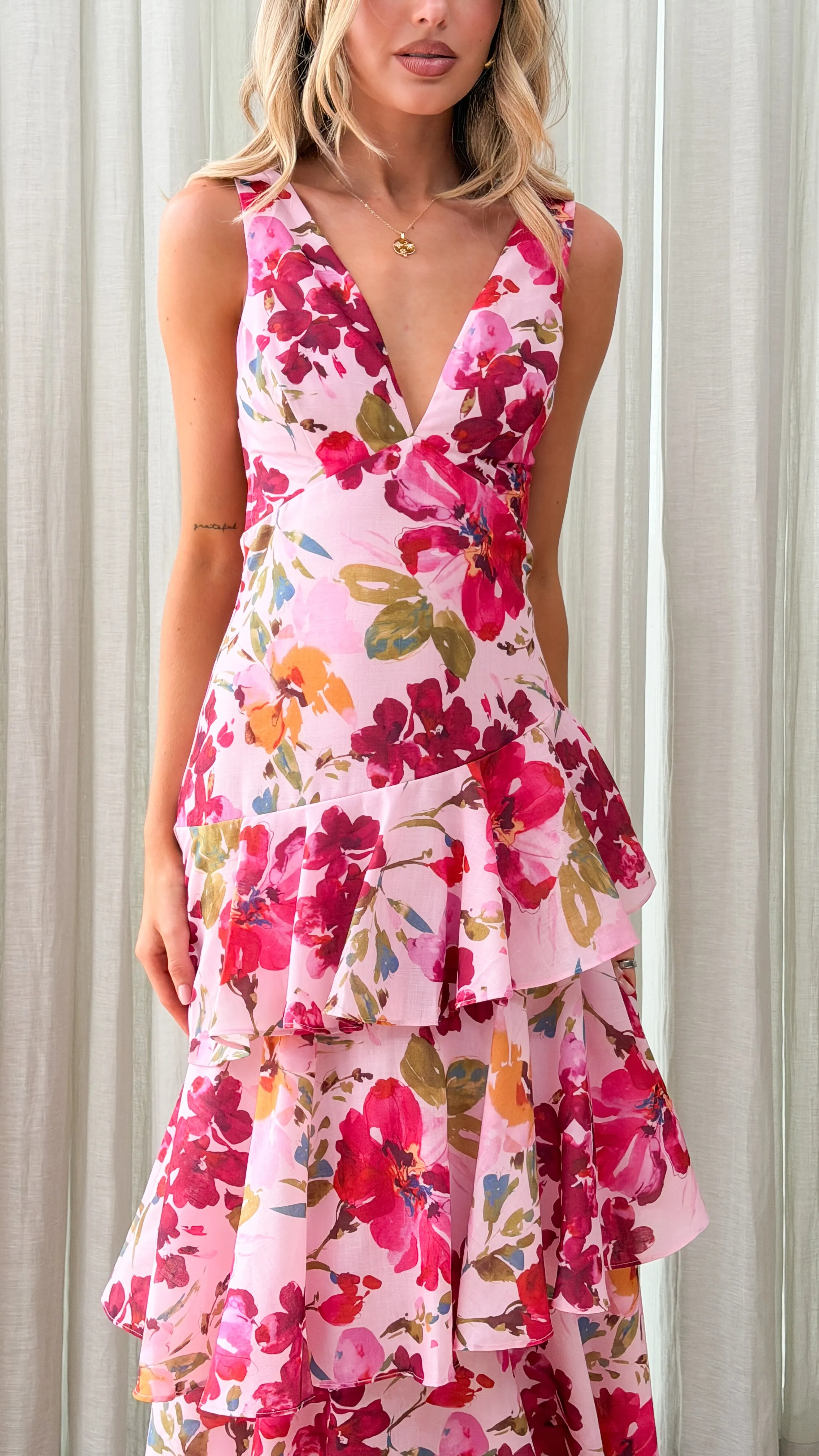 Stasie Maxi Dress - Pink Floral sold by Billy J product image thumbnail 4
