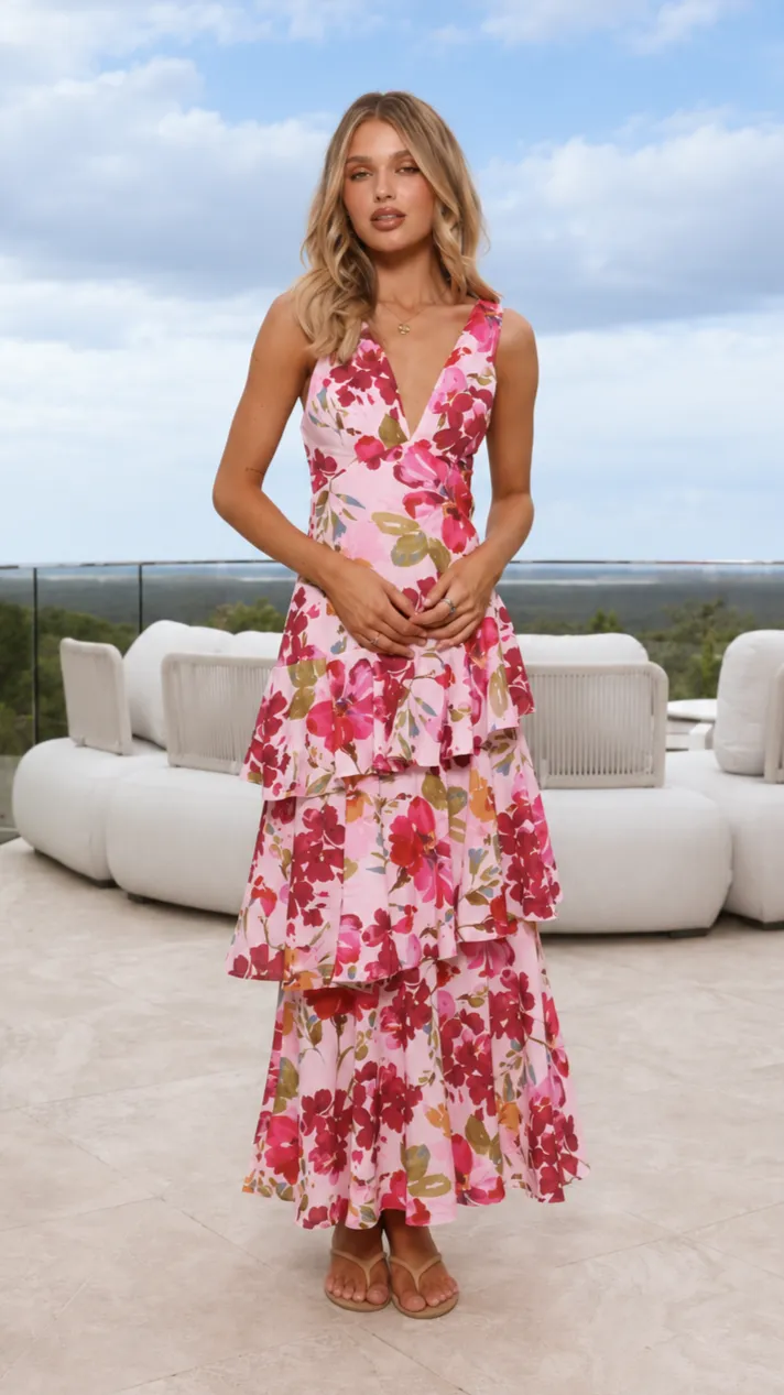 Stasie Maxi Dress - Pink Floral sold by Billy J product image thumbnail 5