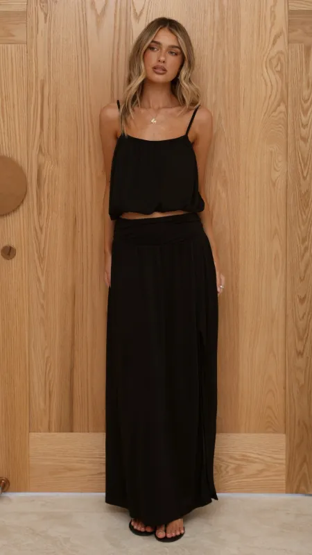 Stacie Maxi Skirt - Black made by Billy J