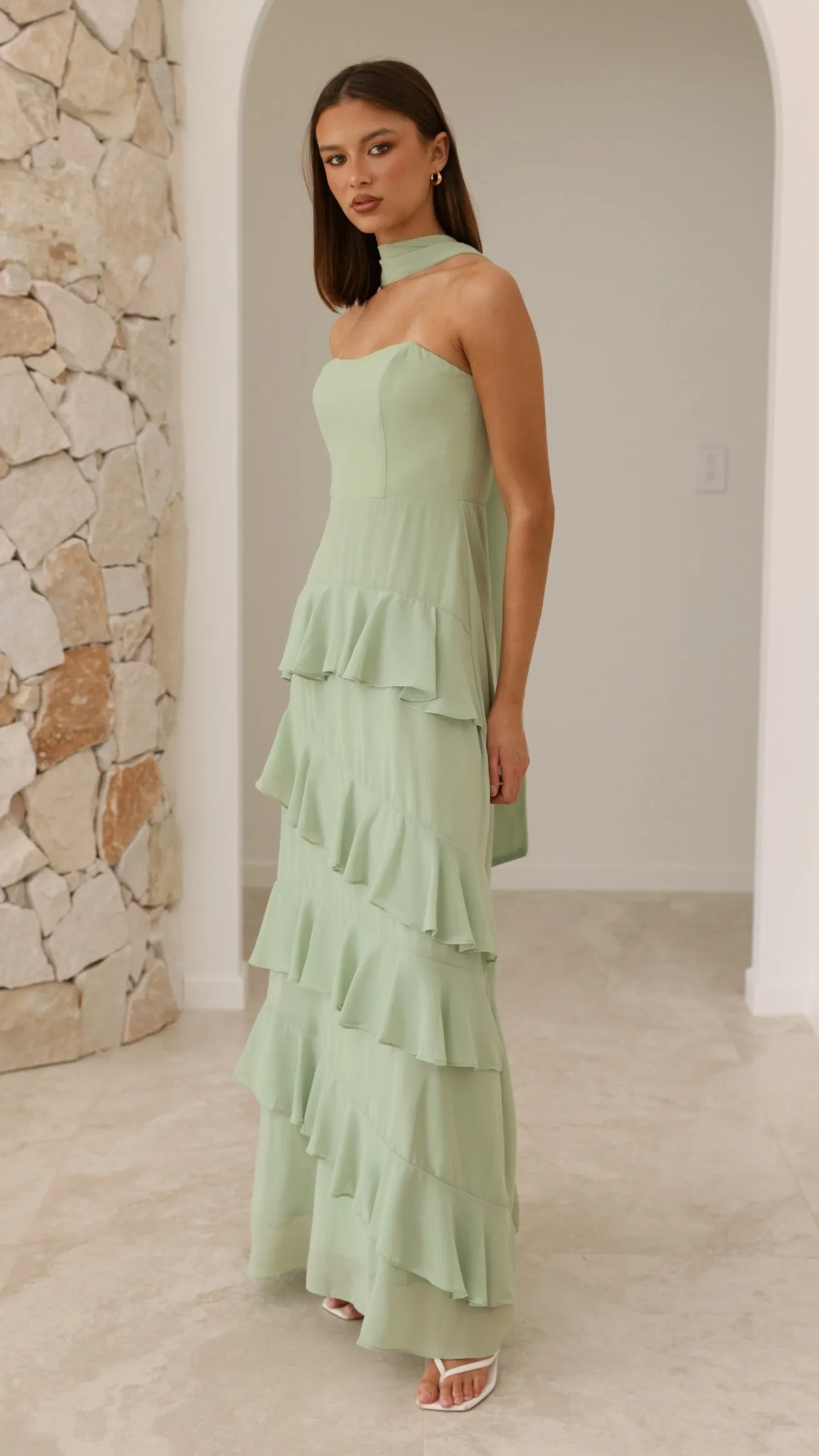 Flora Maxi Dress - Sage sold by Billy J product image thumbnail 5