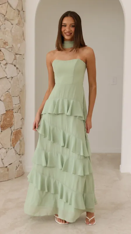 Flora Maxi Dress - Sage made by Billy J
