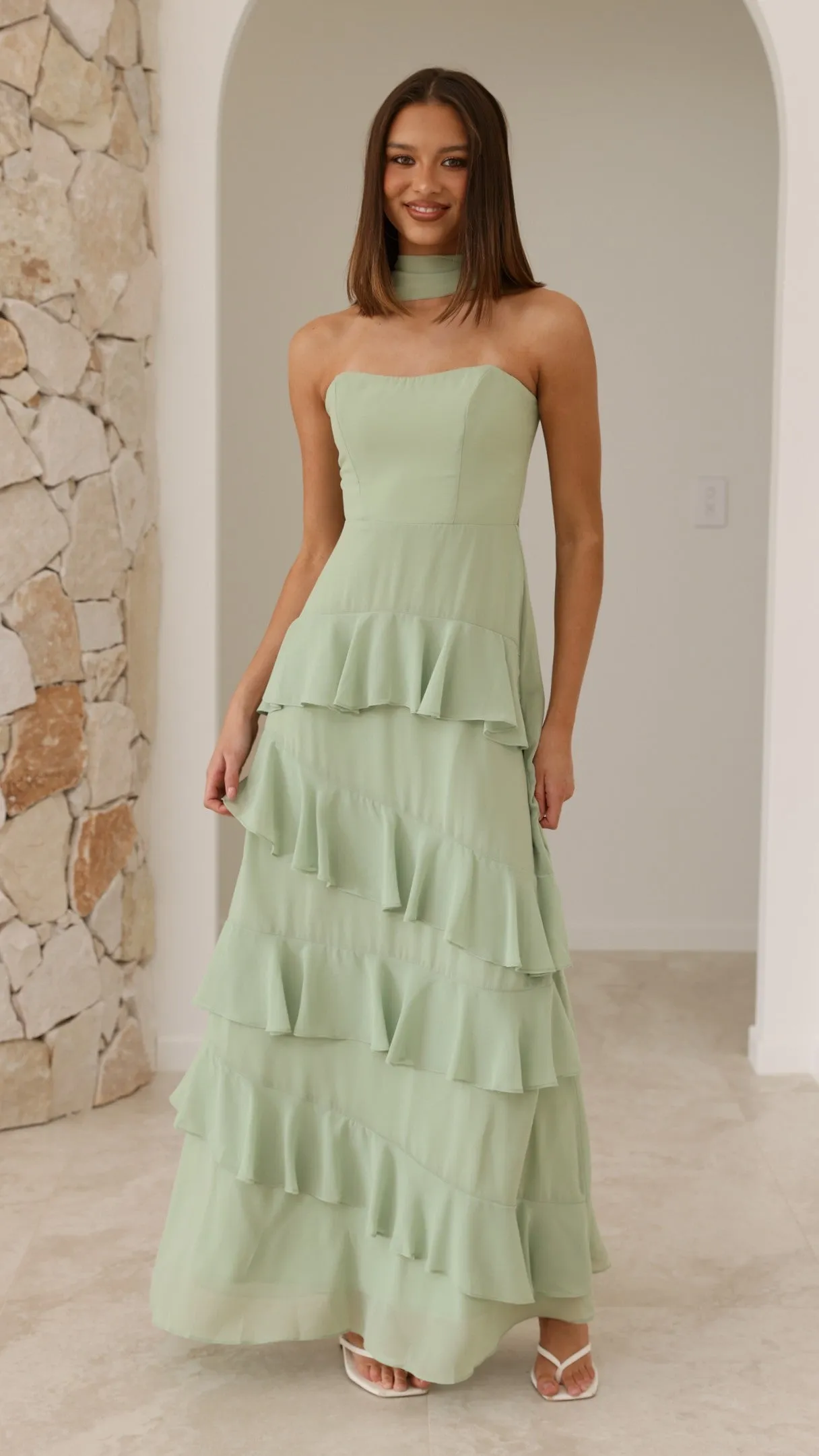 Flora Maxi Dress - Sage sold by Billy J
