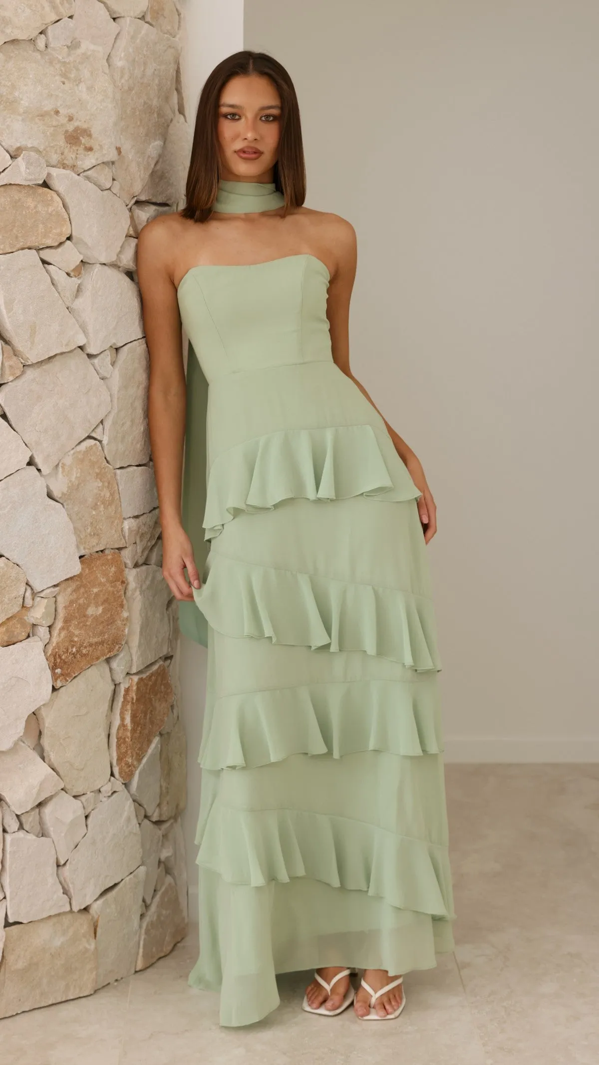 Flora Maxi Dress - Sage sold by Billy J product image thumbnail 4