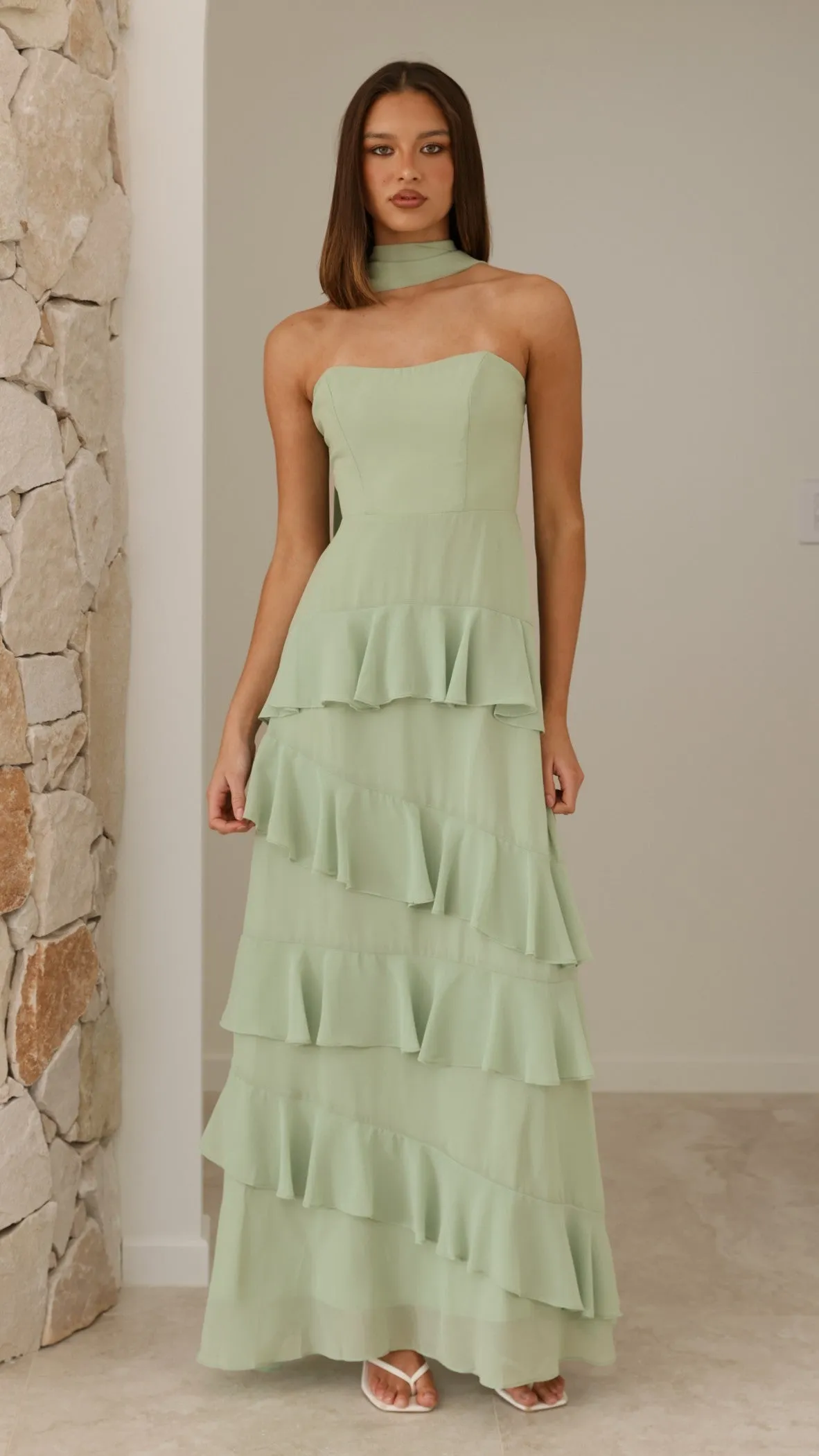 Flora Maxi Dress - Sage sold by Billy J product image thumbnail 3