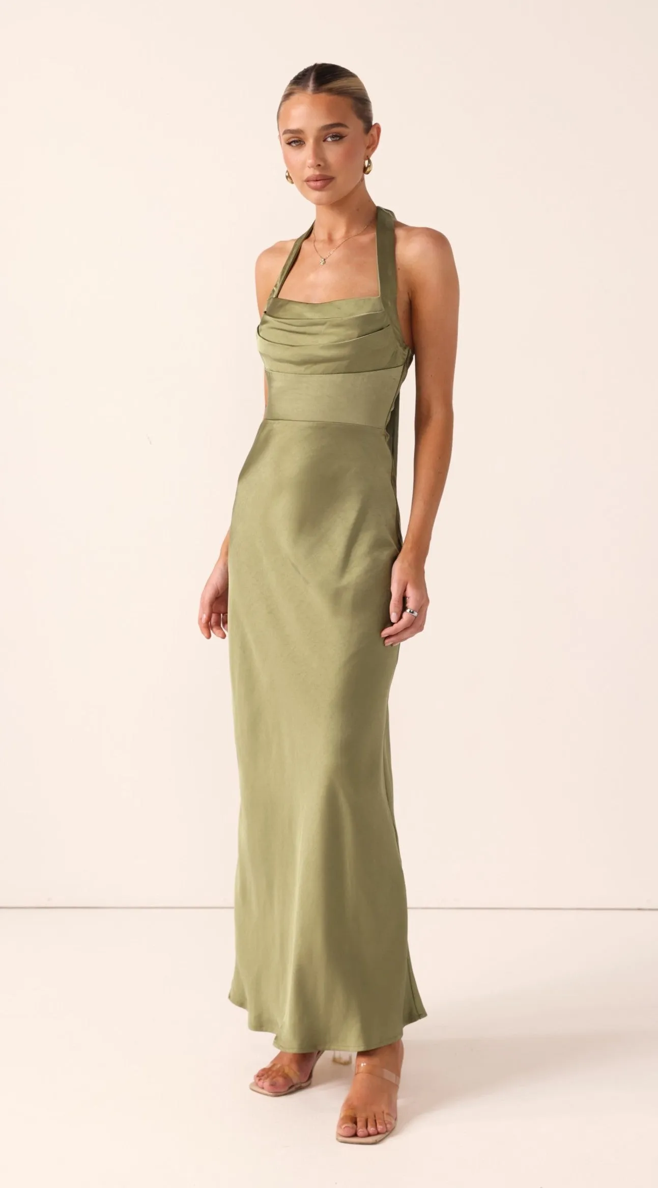 Alexa Maxi Dress - Olive sold by Billy J product image thumbnail 2