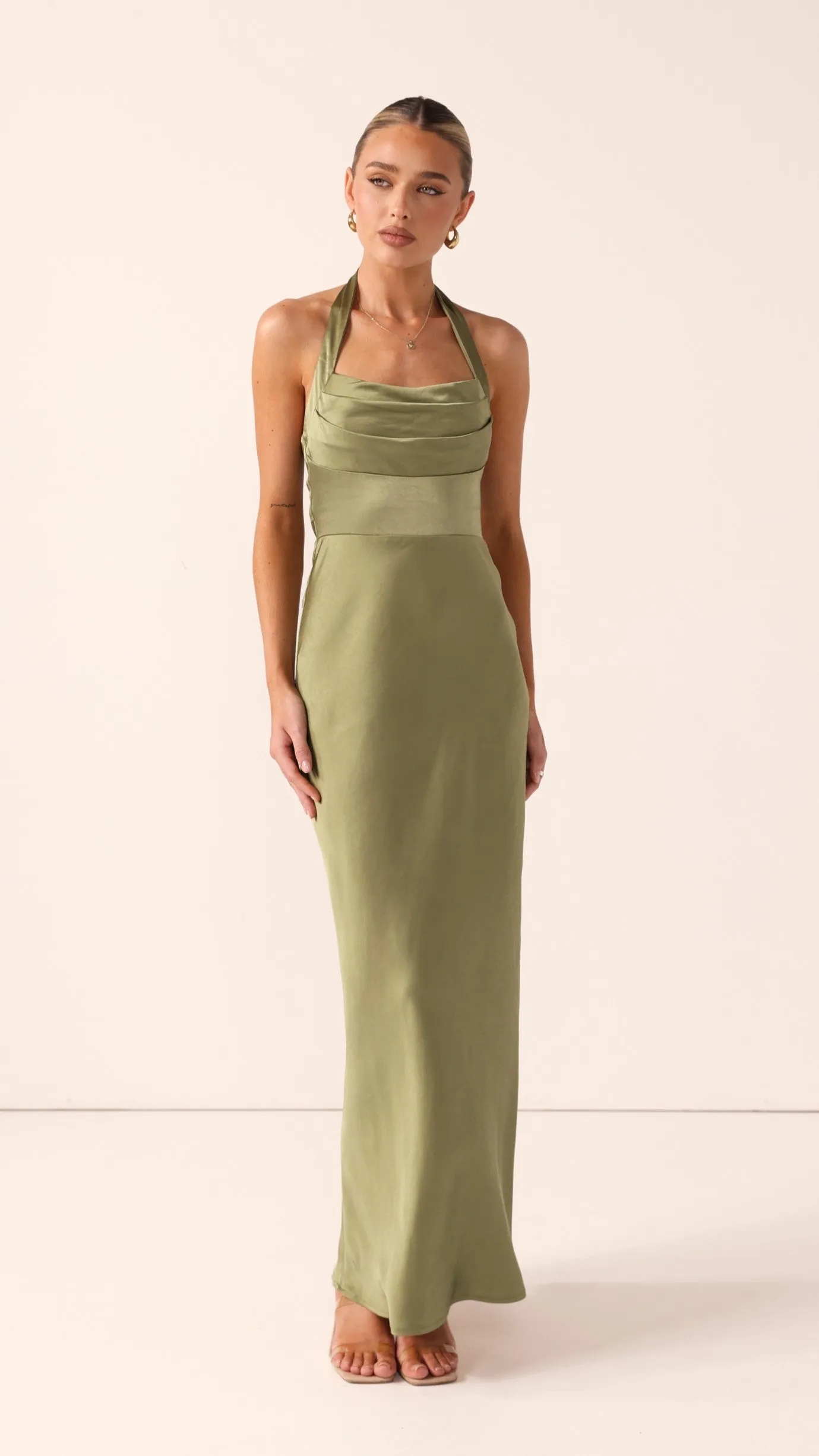 Alexa Maxi Dress - Olive sold by Billy J product image thumbnail 5