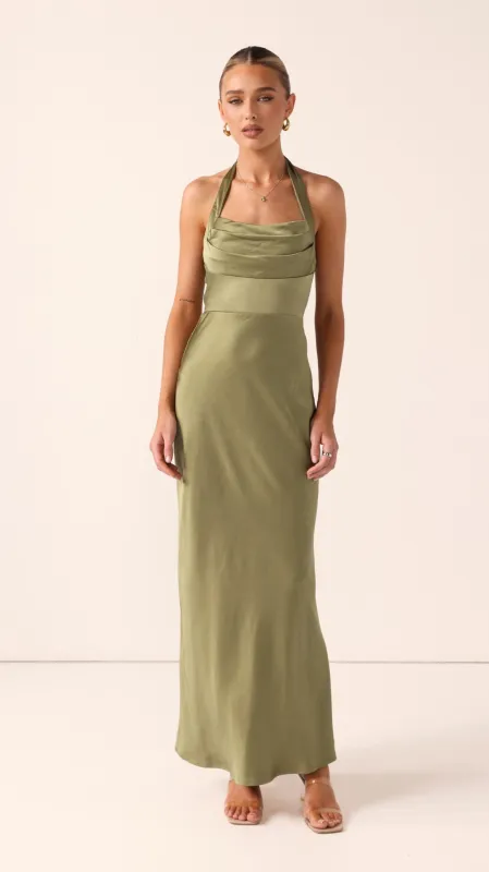 Alexa Maxi Dress - Olive made by Billy J