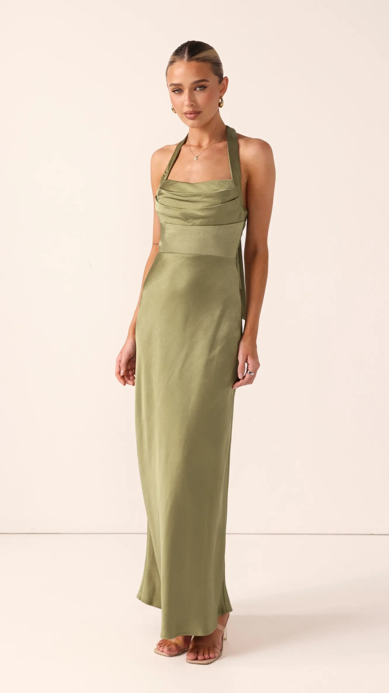 Alexa Maxi Dress - Olive sold by Billy J product image thumbnail 3