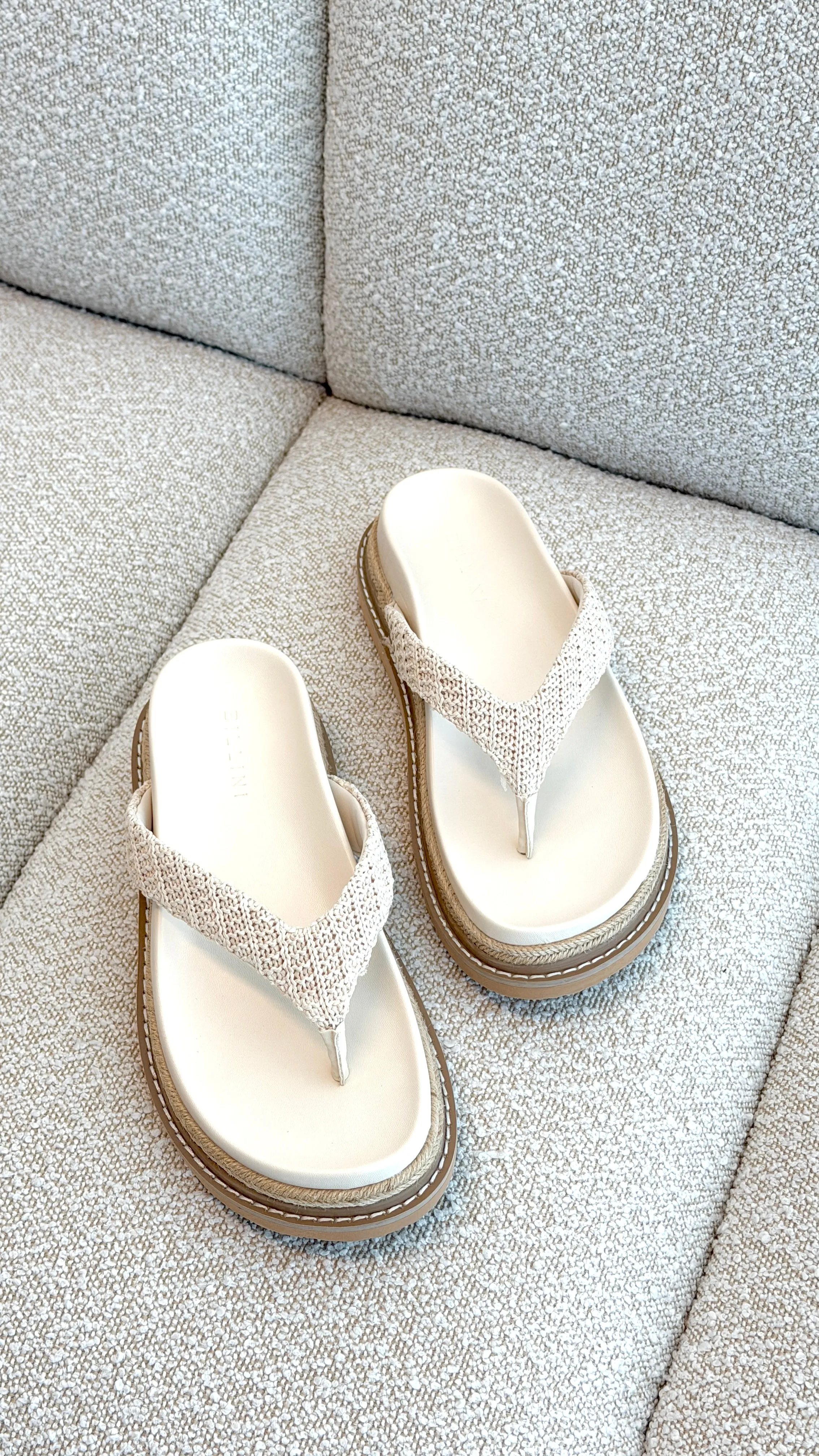Arlette Slide - Cream Raffia sold by Billy J