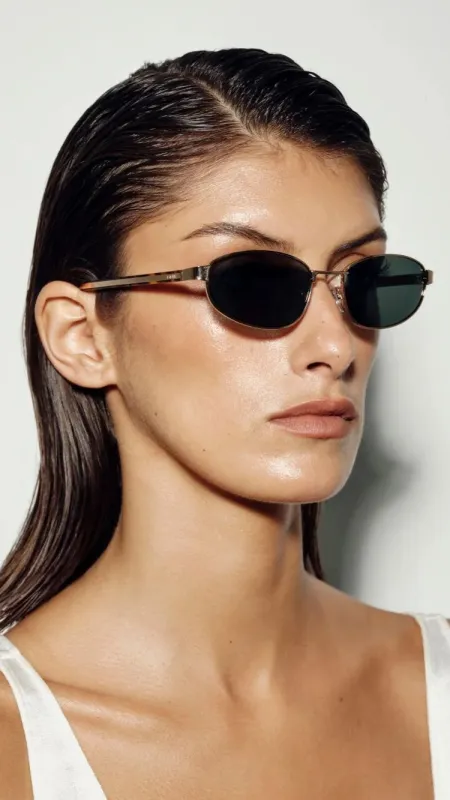 The Angelina Sunglasses - Tort/Green made by Banbe Eyewear