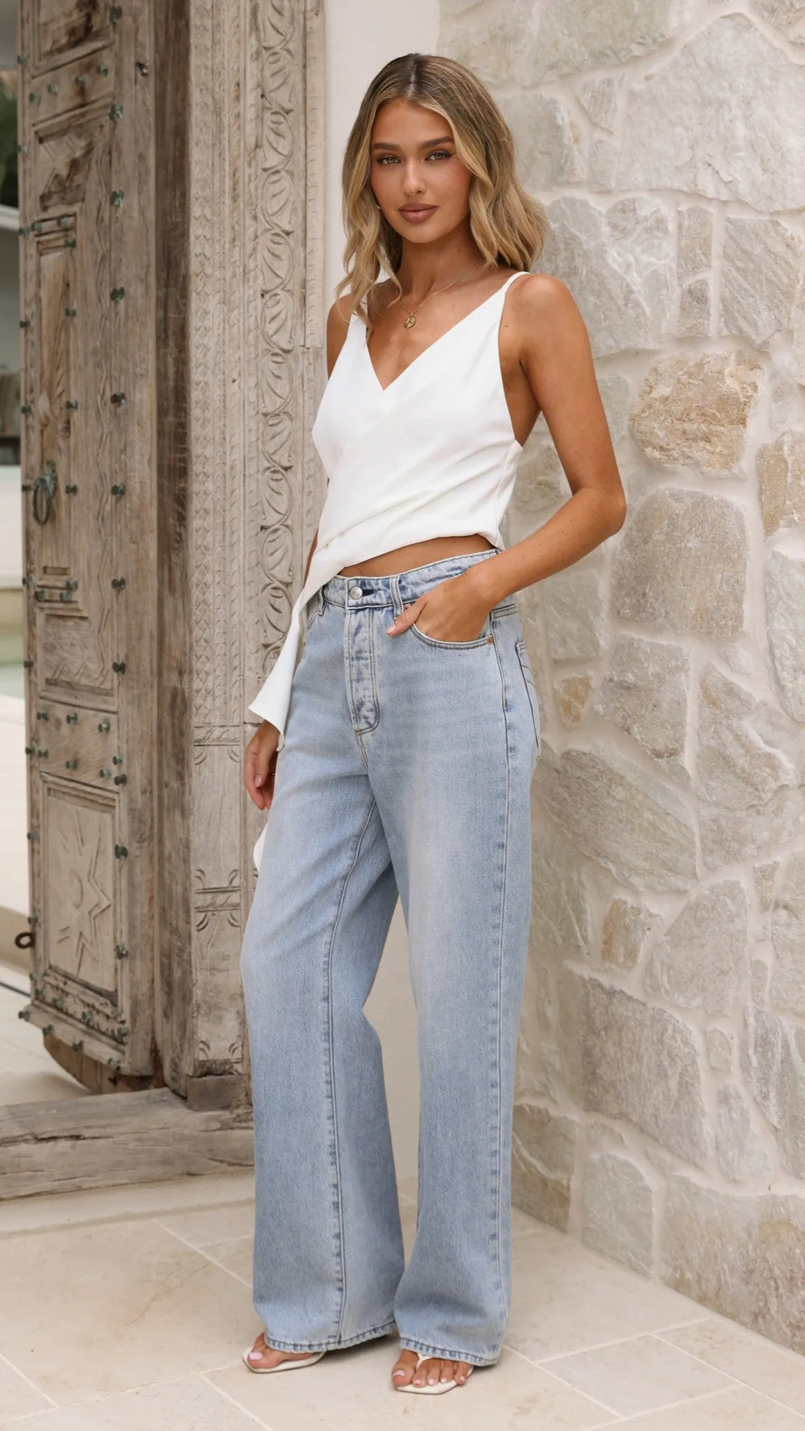 Delilah Asymmetric Top - White sold by Billy J product image thumbnail 5