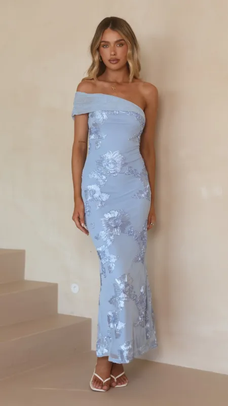 Faith Maxi Dress - Blue Floral made by Billy J