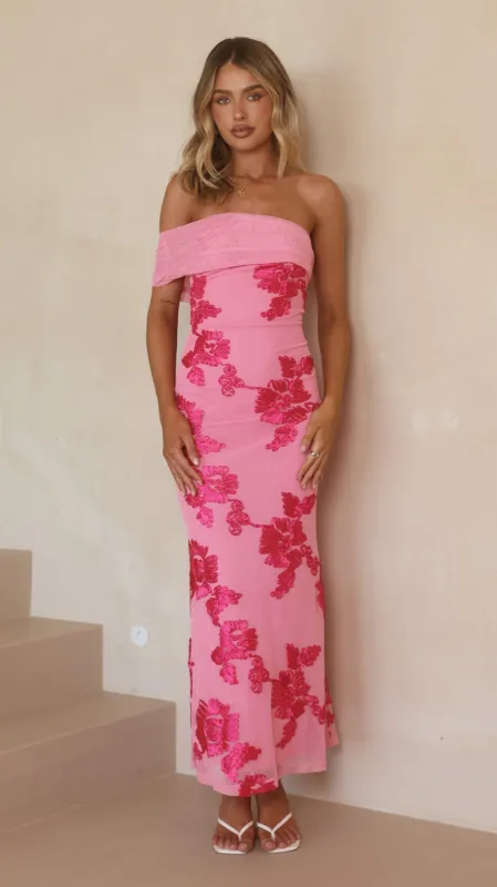 Faith Maxi Dress - Pink Floral made by Billy J
